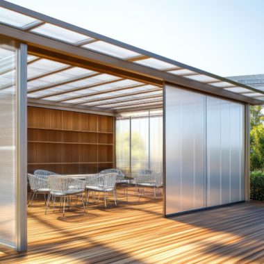 Închiderea terasei cu policarbonat compact sau cu folie transparentă PVC? Ce alegem pentru o investiție inteligentă?